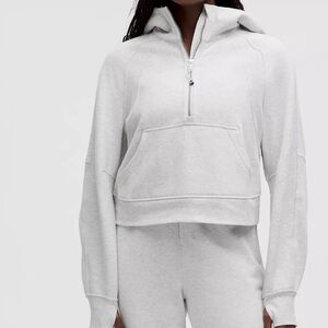 Lululemon LW3DUSS Scuba Oversized Half-Zip Hoodie Light Heather Grey XS/S